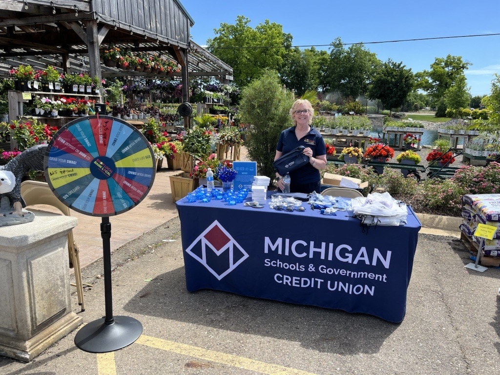 Photo participant: Julie Kitchen, MSGCU Community Relations Specialist, at KBK Garden Center in Saline.